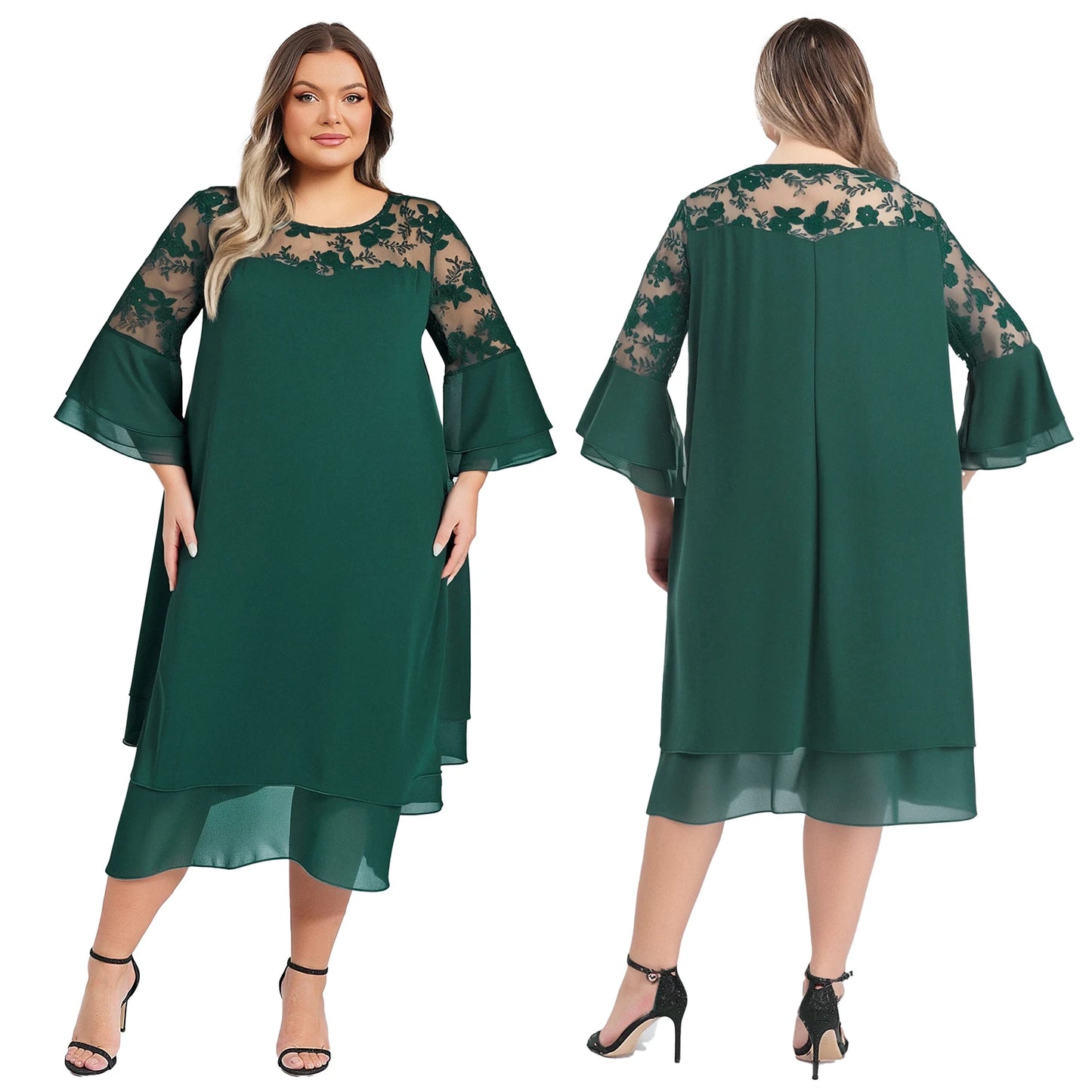 Maxy Women Holiday Dress Summer Evening Cocktail Gown Woman Elegant Pageant Holiday Festival Costumes Lace Embroidery Party Dresses