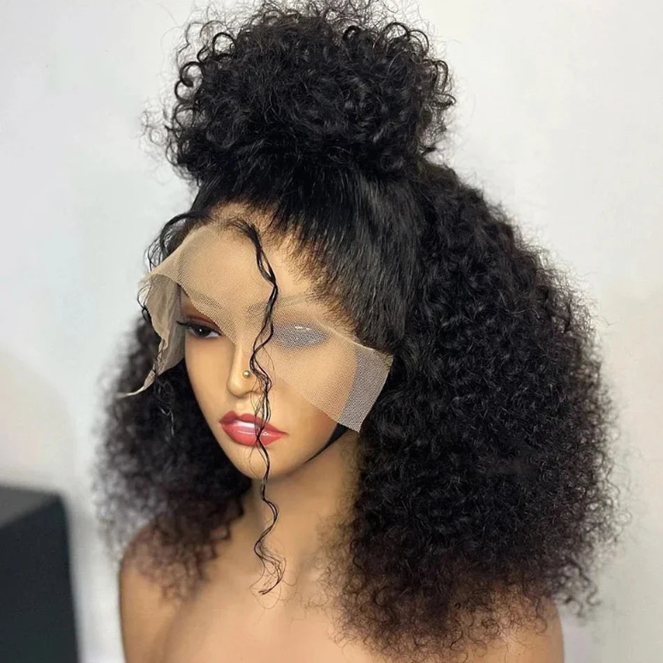 Maxy Glueless 8 to 16 Inch Kinky Curly Bob Human Hair Wig Wear To Go Pre Plucked Lace Peruvian Curly Bob Wigs For Women and Girls