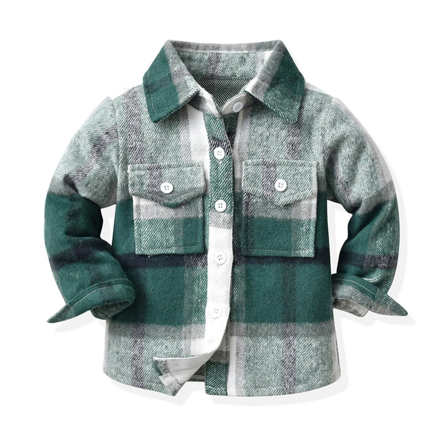 Toddler Baby Boy Girl Plaid Shirt Jacket Outfits Button Down Cardigan Kids Long Sleeve Coat Tops Fashion Autumn Clothes