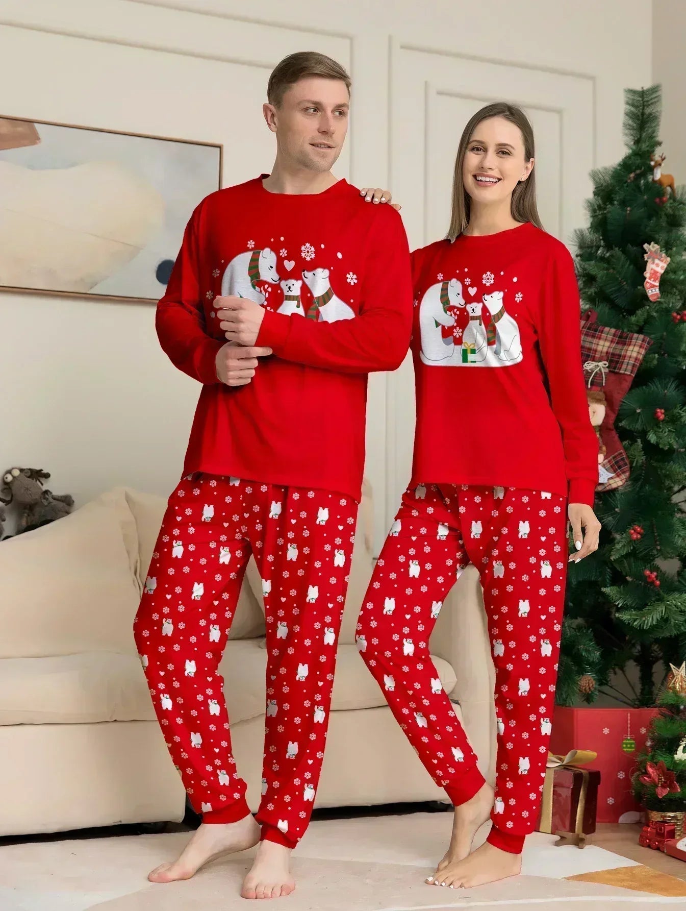 Christmas Family Pajamas Set Xmas Print Patchwork Pjs Adult Kids Baby Jumpsuit Family Matching Pyjamas Family Outfits