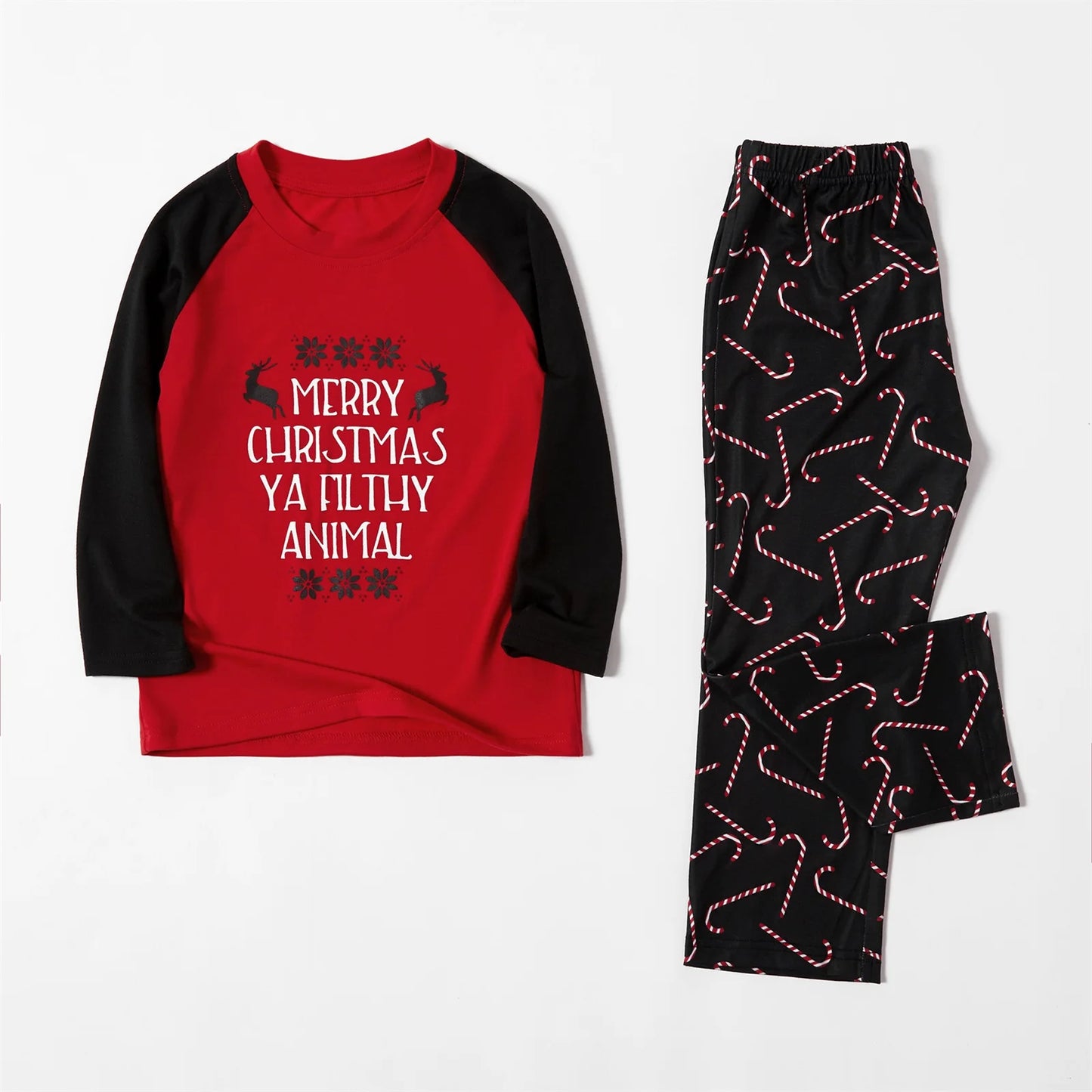 PatPat New Arrival Autumn and Winter Christmas Letter Print Family Matching Pajamas Sets（Flame resistant) Family Look Sets