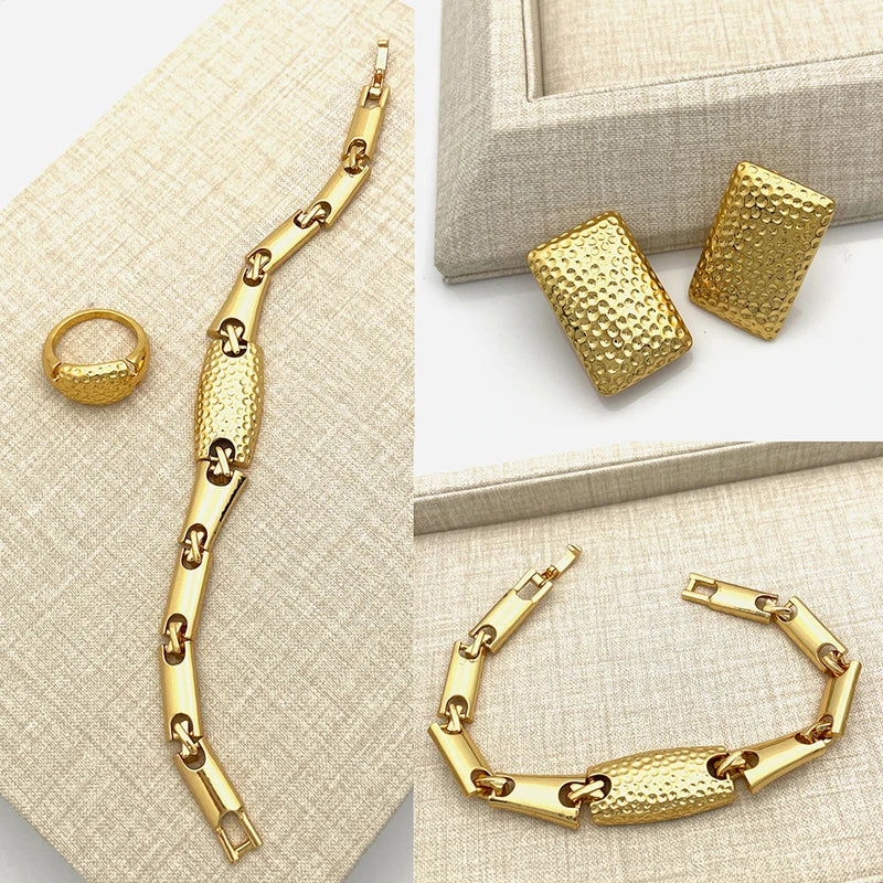 New Maxy Women Jewelry Set of 4 Quality Luxury Design Fashion Necklace Earrings Ring Bracelet Wedding Party Gift