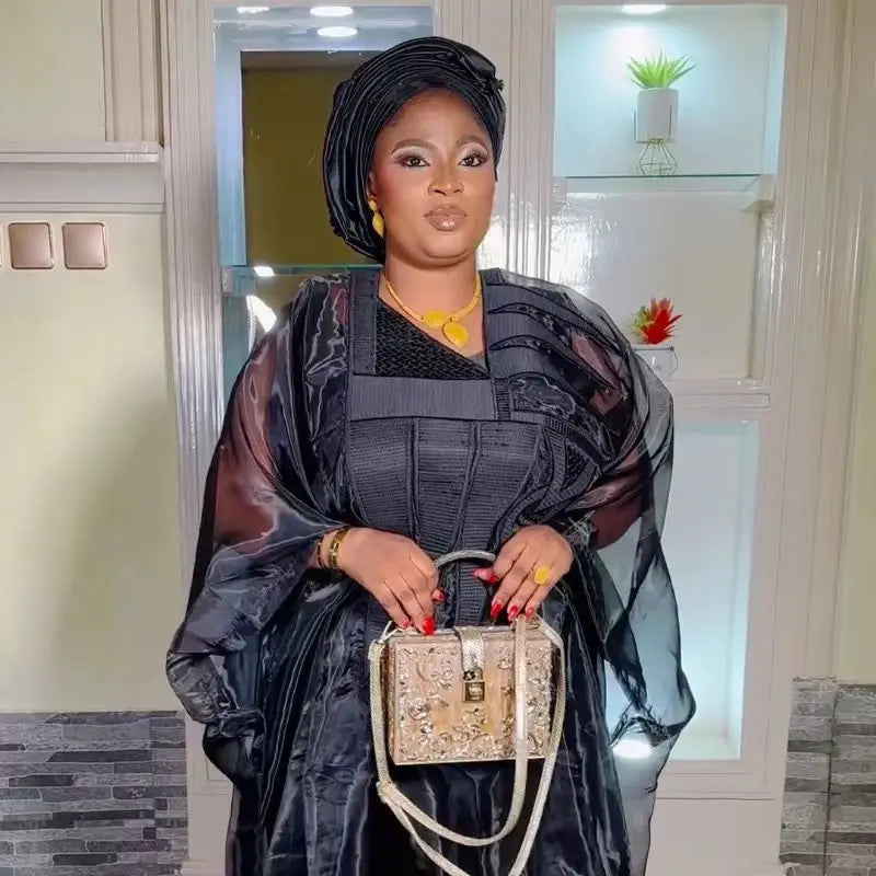 Amay Attire for Women Embroidery Plus Size Elegant Party Church Dress With Scarf