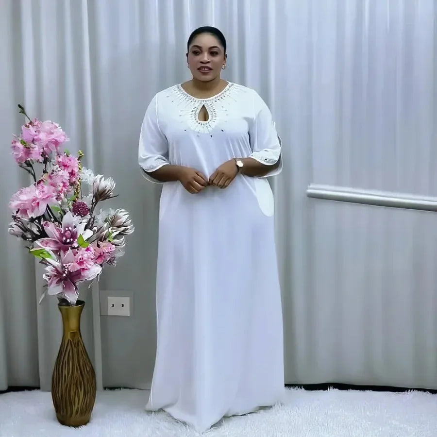 New Arrival turkey dresses for women luxury Rhinestone african dresses for woman Morden Style abaya dubai luxury 2024