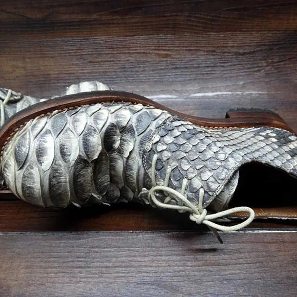Amay SIPRIKS Mens Goodyear Welted Shoes Italian Man Python Skin Dress Shoes Hipster Snakeskin Gents Suit Shoes Male Animal Skin Boots