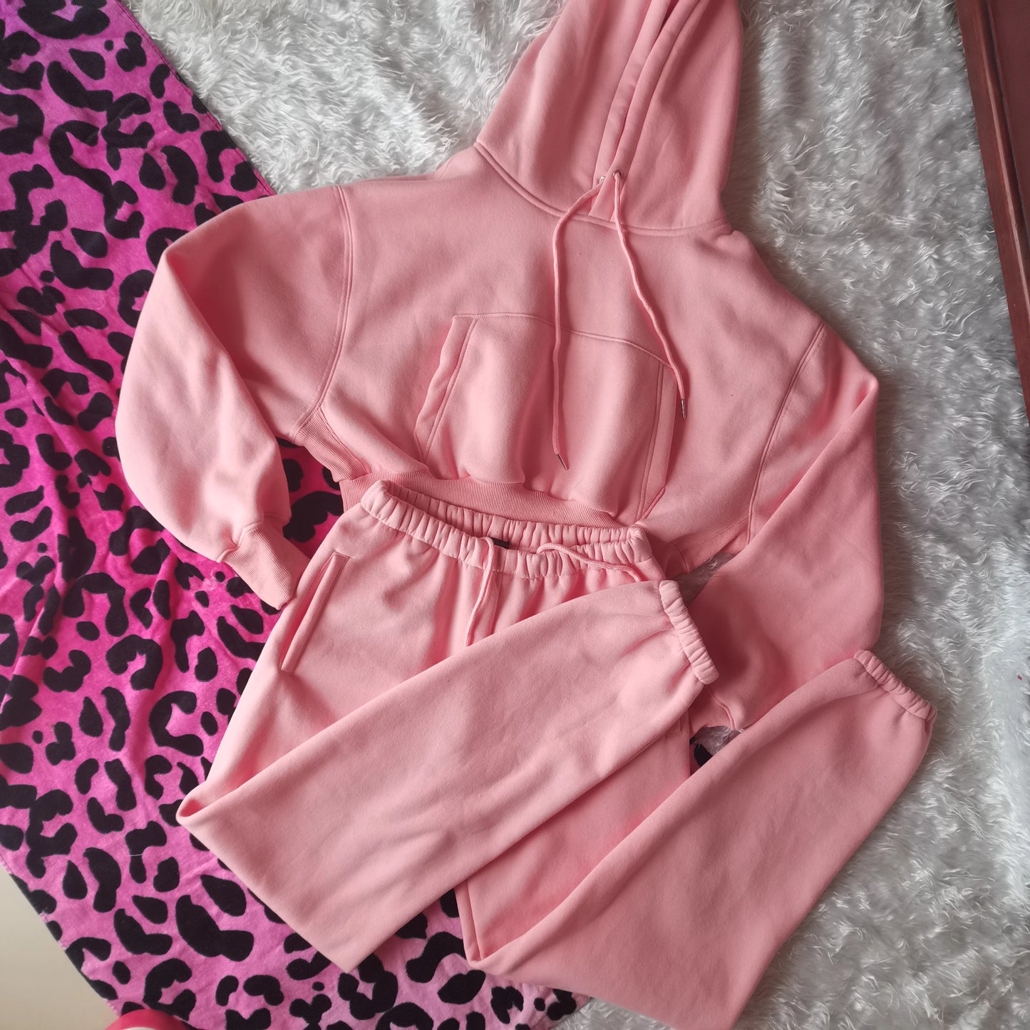 Maxy Wholesale Fleece Hoodie with Jogger Pant Sweat Suit Fall Winter 2 Piece Set Tracksuit Women Sports Outfit Two Piece Solid Casual