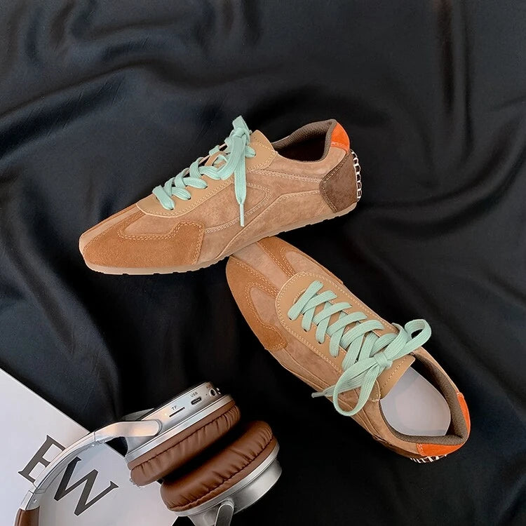 Maxy Japanese and Korean French flat casual shoes for women's spring and summer fashion lace up walking sports shoes women's shoes