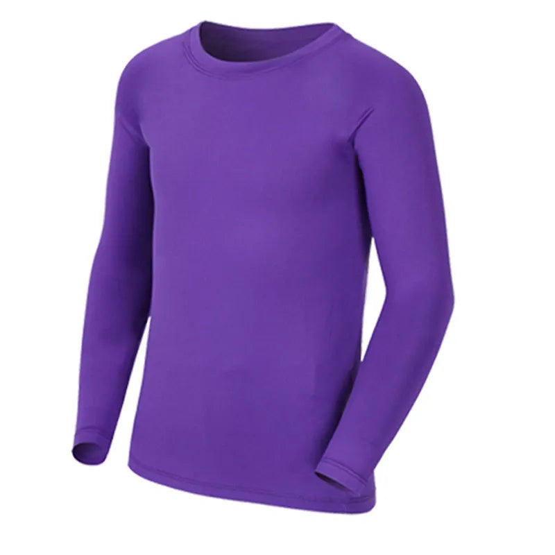 Amay Kids Children Boy Girl Running Long T Shirt Fitness Sport Basketball Football Outdoor Hiking Jogging Riding Soccer Clothes J25