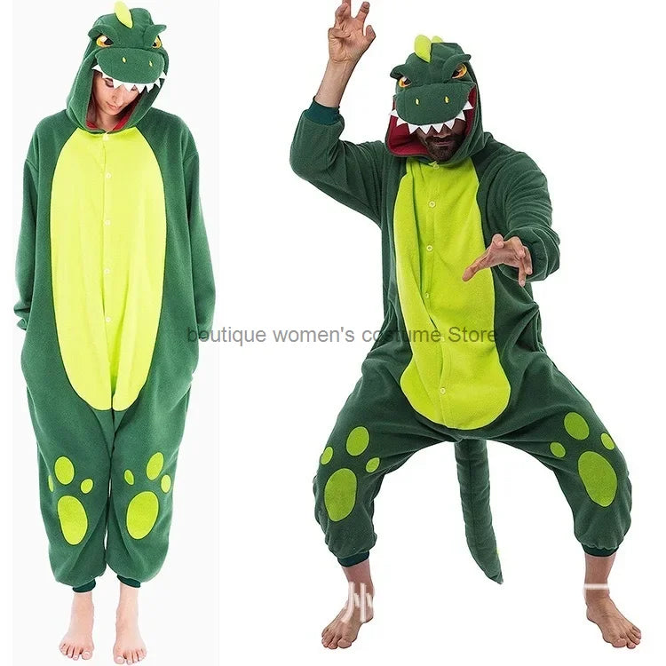 Maxy Christmas Cosplay Adult Cartoon Turkey Pajamas Reindeer Snowman Flannel Sleepwear Jumpsuit Costume Halloween Carnival Party Suit