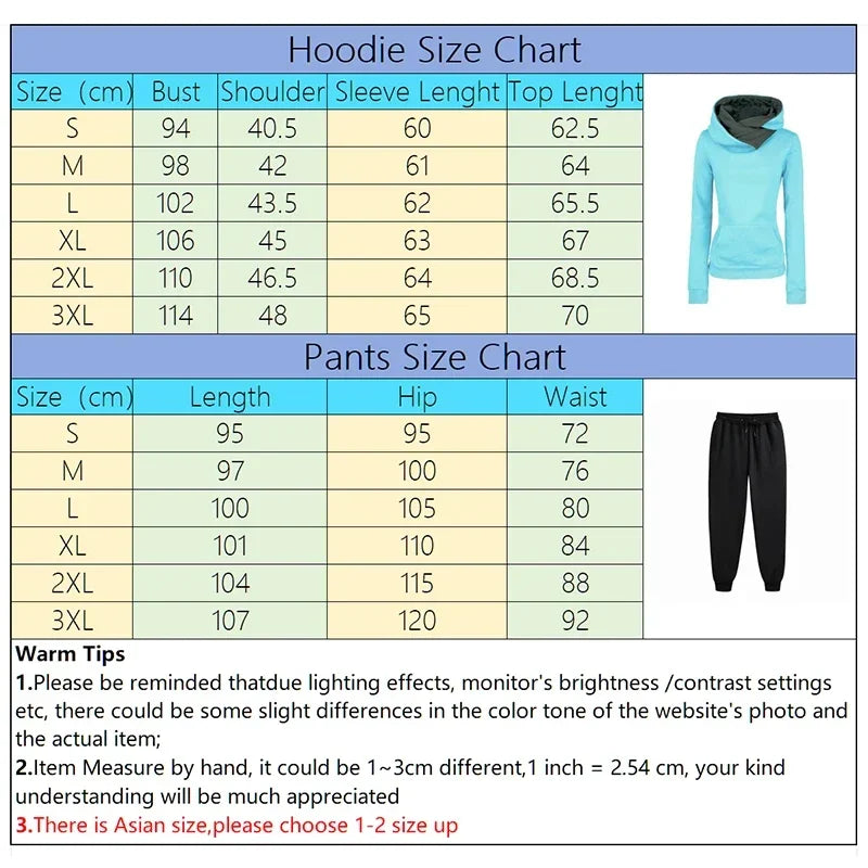 Maxy Women's Tracksuit Outfits Autumn Winter Hooded Sweatshirt +Black Sweatpants High Quality Ladies Daily Casual Warm 2 Piece Set