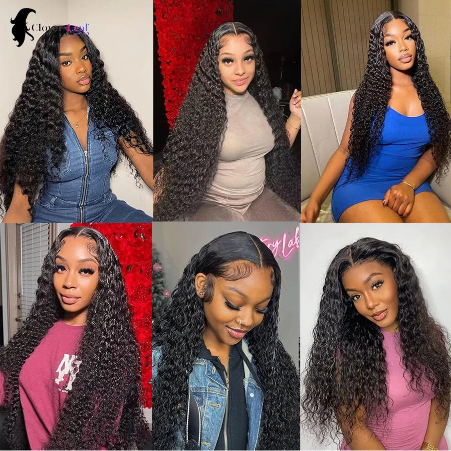 Maxy 24 inch Glueless Wig Human Hair Ready To wear Water Wave 6x4 Pre Cut Pre Plucked Lace Closure Wig Brazilian Wigs 100% Human Hair