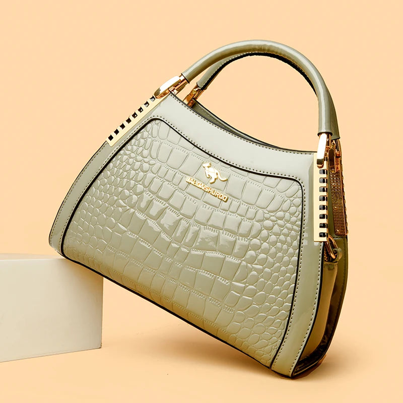 Maxy High Quality Patent Leather Three Layers Women Shoulder Bags Luxury Designer Messenger Casual Tote Bag Large Capacity Hand bags