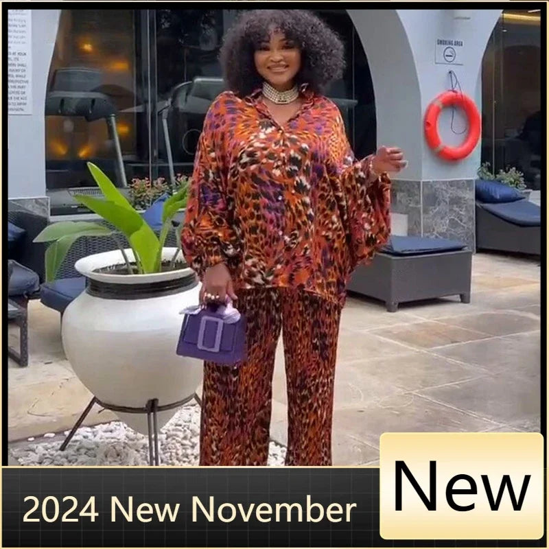 Maxy 2 Piece Pleated Pant Sets African Summer Clothes for Women 2024 New in Matching Sets Ankara Turkey Vacation Outfit Plus Size