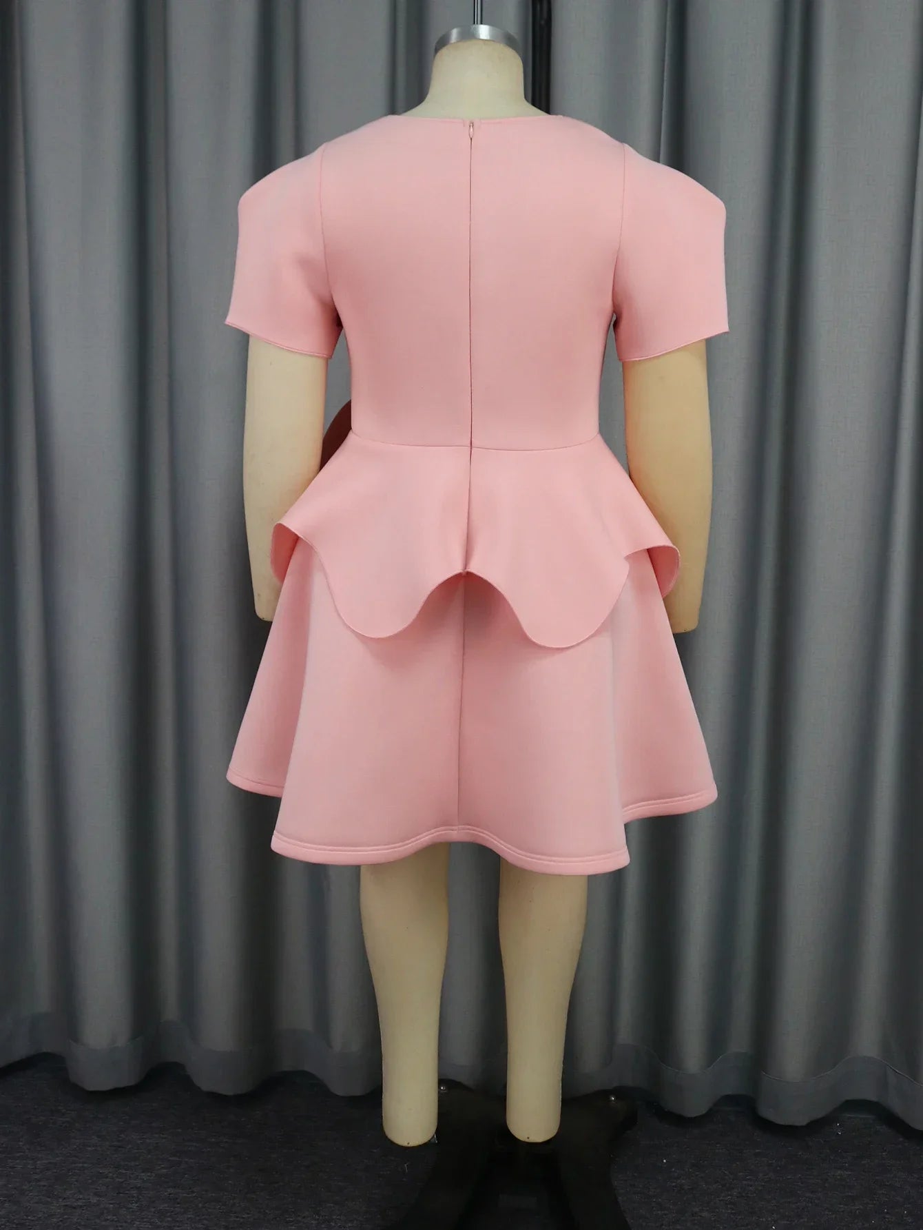 Pink A Line Dresses Ruffles Short Sleeves Dressing for Wedding Guest Birthday Occasion Female Gowns Female Sweet Styles New 2025