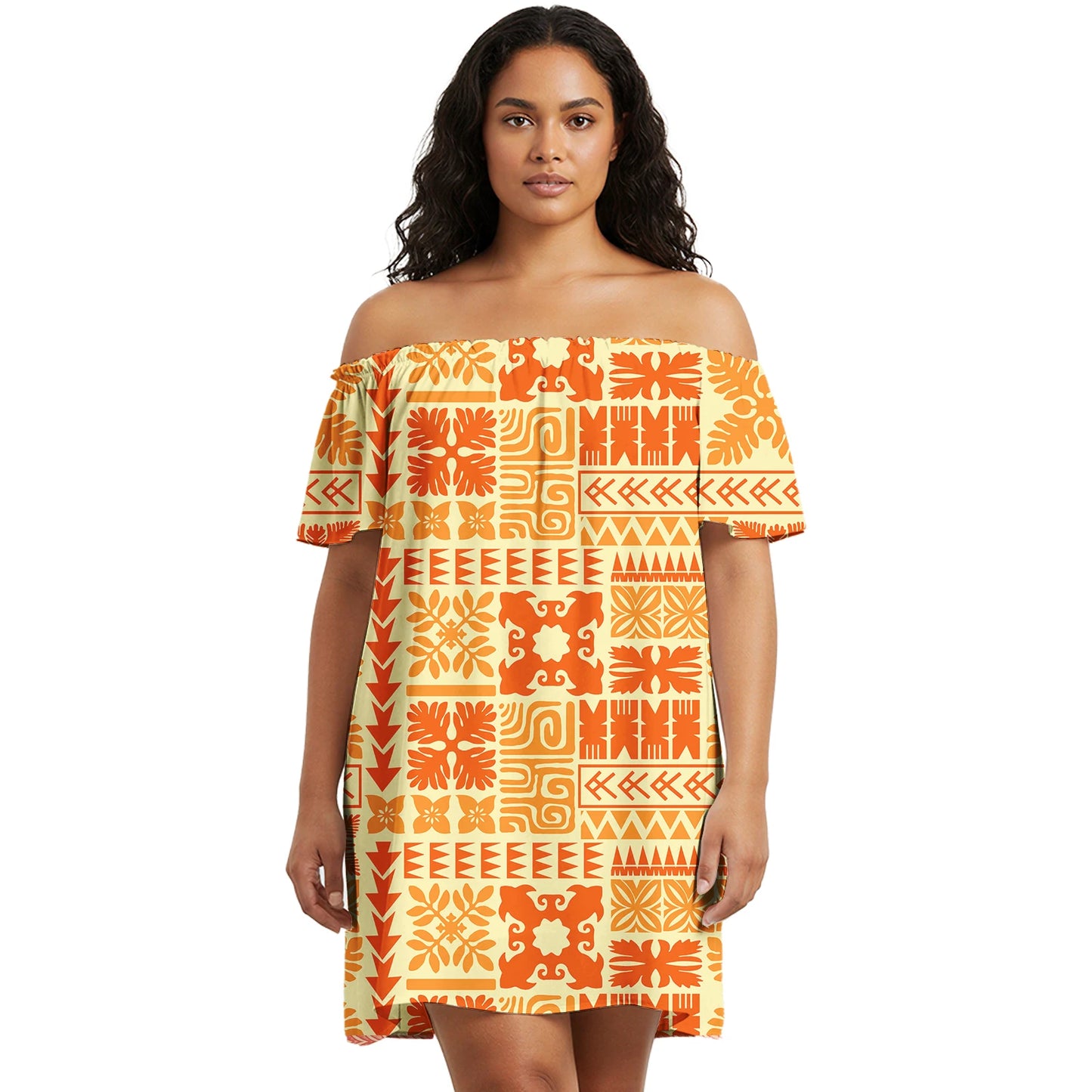 Maxy Flower Print Polynesian Micronesia Custom Dress Short Sleeve Hawaii Stylish Prom Fiji Samoa Tribal Prom Evening Dresses Lady