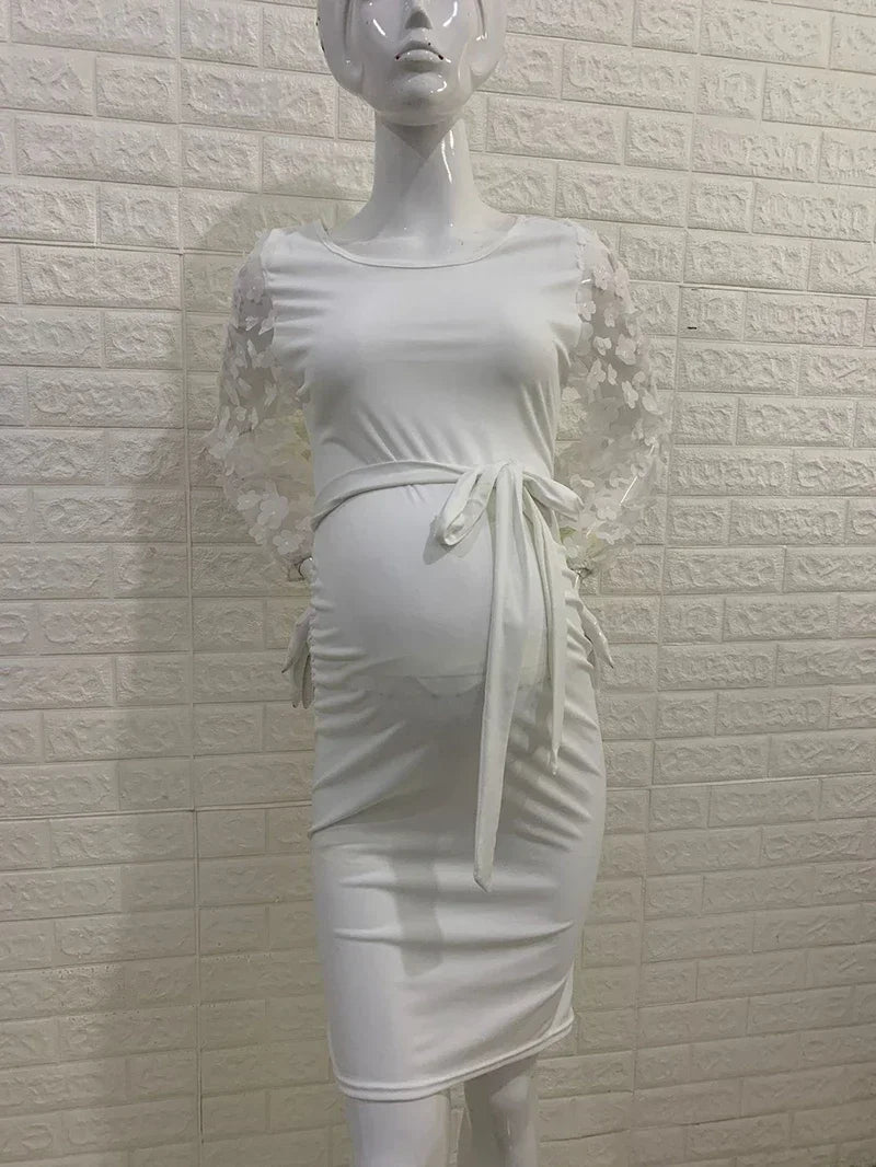 Maxy Women Flower Skirt Maternity Photography Props Stretch Maxy Gown Long Maternity Dresses For pregnant Photo Shoot Clothing