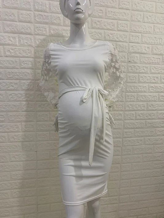 Maxy Women Flower Skirt Maternity Photography Props Stretch Maxy Gown Long Maternity Dresses For pregnant Photo Shoot Clothing