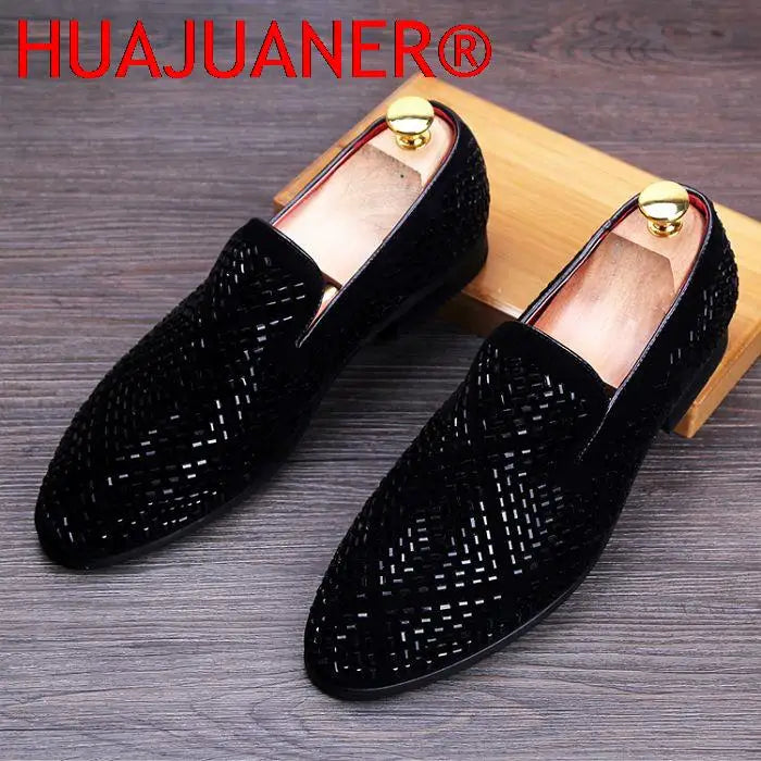 Visco Movechain Arrive Men's Genuine Leather Loafers Casual Shoes Fashion Mens Rhinestone Driving Shoes Man Flats Dress Wedding Shoes