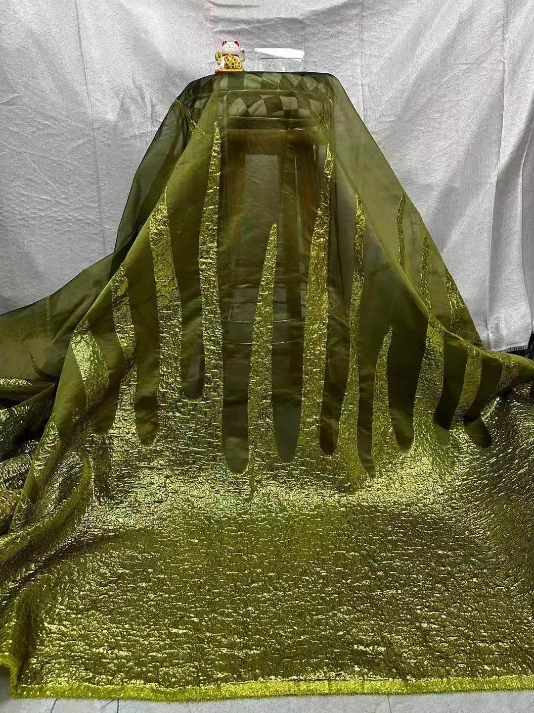 Maxy Latest Green Organza Damask French Lace Fabric Brocade Jacquard African Lace Fabric For Nigerian Party Women Dress KCW2510