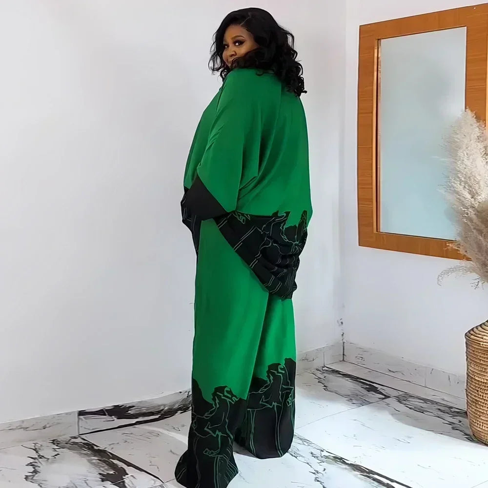 Maxy Two Piece Set Clothes for Women African Print Dresses Vacation Outfits Tops Pants Suit Dashiki Ankara Turkey Gown Plus Size