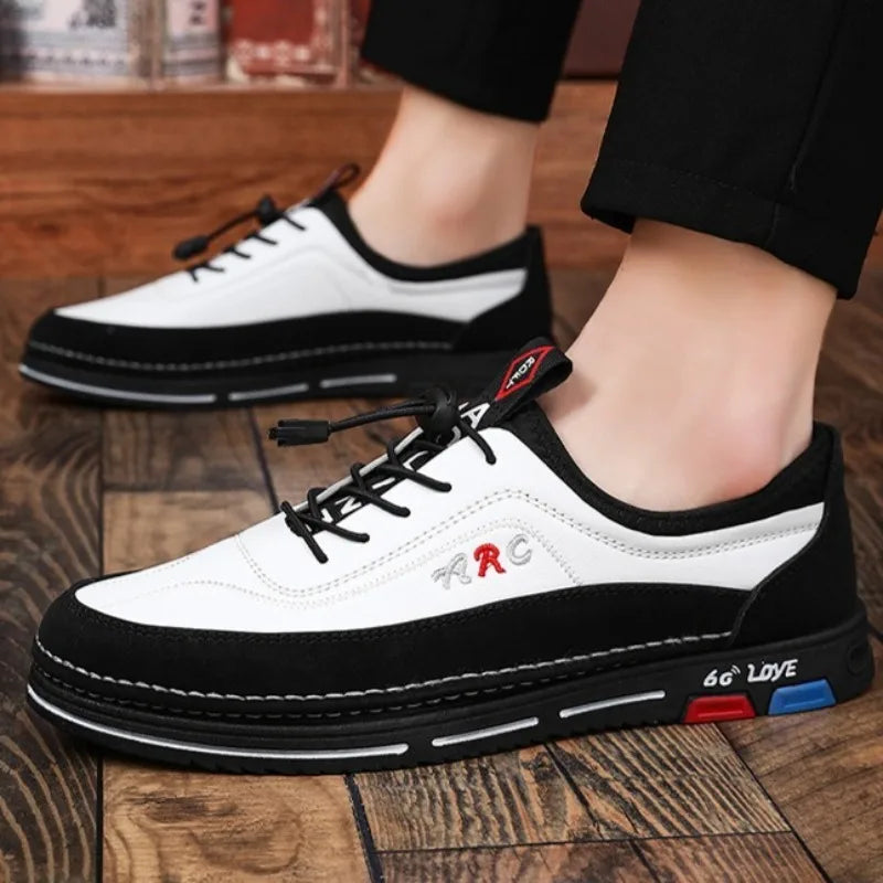 Visco New Men Shoes Breathable Leather Casual Shoe Fashion Business Men Shoes Four Seasons Versatile Tide Shoes Zapatillas Hombre