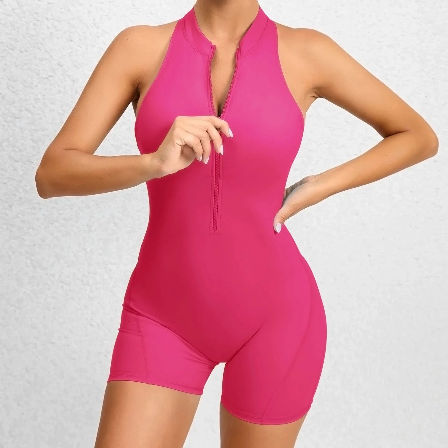 Seamless Yoga Set Jumpsuits One-Piece Zipper Sports Fitness Female Gym Fitness Beauty Back Running Training Tracksuits for Women