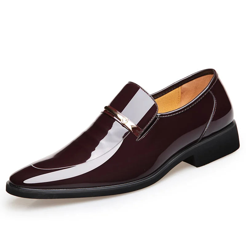 Amay Hot Salemen Dress Italian Leather Shoes Slip On Fashion Men Leather Moccasin Formal Male Shoes Pointed Toe Shoes For Men