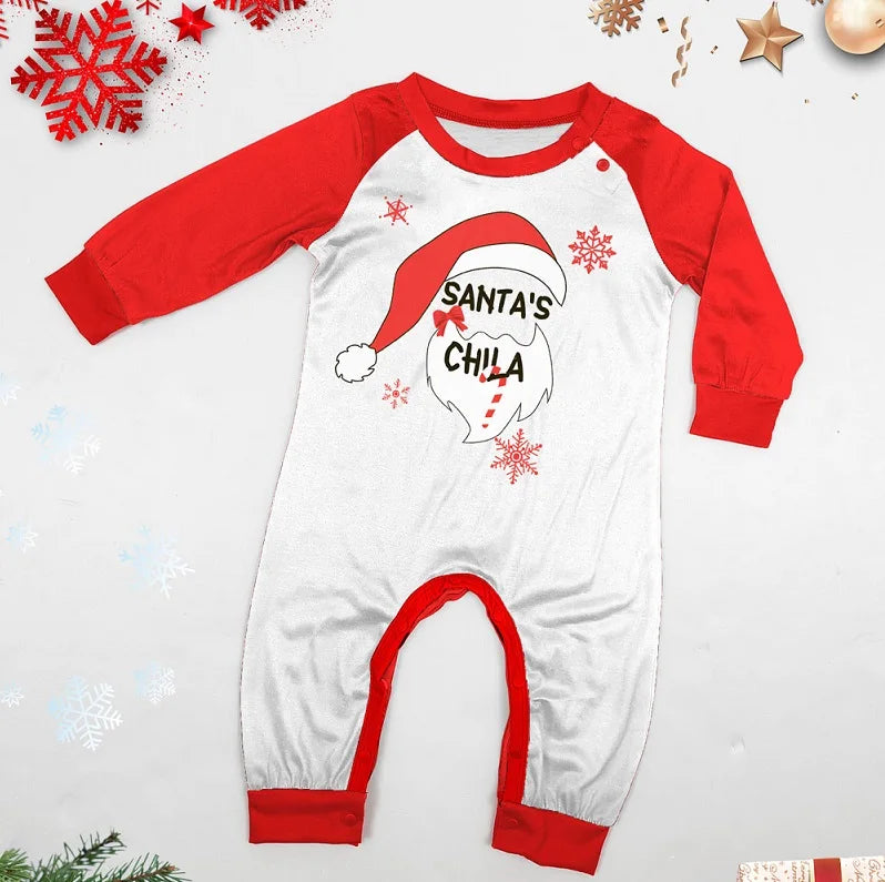 Maxy  Christmas Family Matching Pajamas Xmas Santa's Child Print Pjs Adult Kids Outfit set Baby Jumpsuit+Dog Clothes