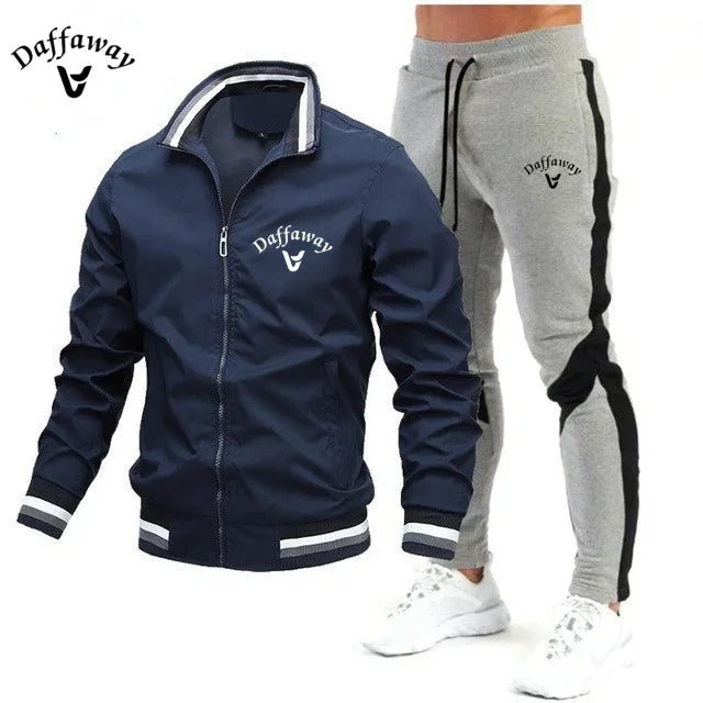 Visco New Men Tracksuits Men Sets Sweatshirt +sweatpants Tracksuit Zipper Stand Collar Sports Suit Jogging Fitness Men Clothing