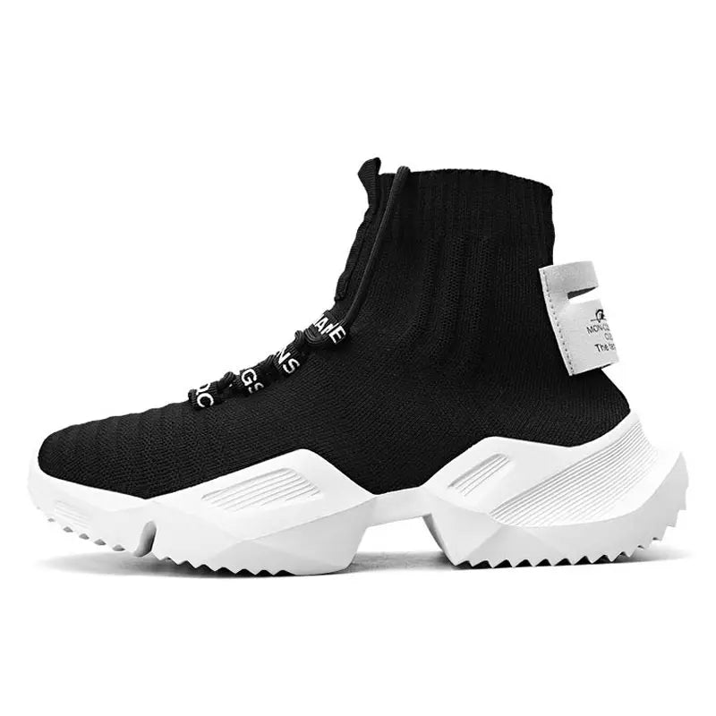 Visco Oversize High Top Platform Sports Shoes Men's Sport Shoes Male Sneakers Socks Mens Running Shoes White Footwear Walking