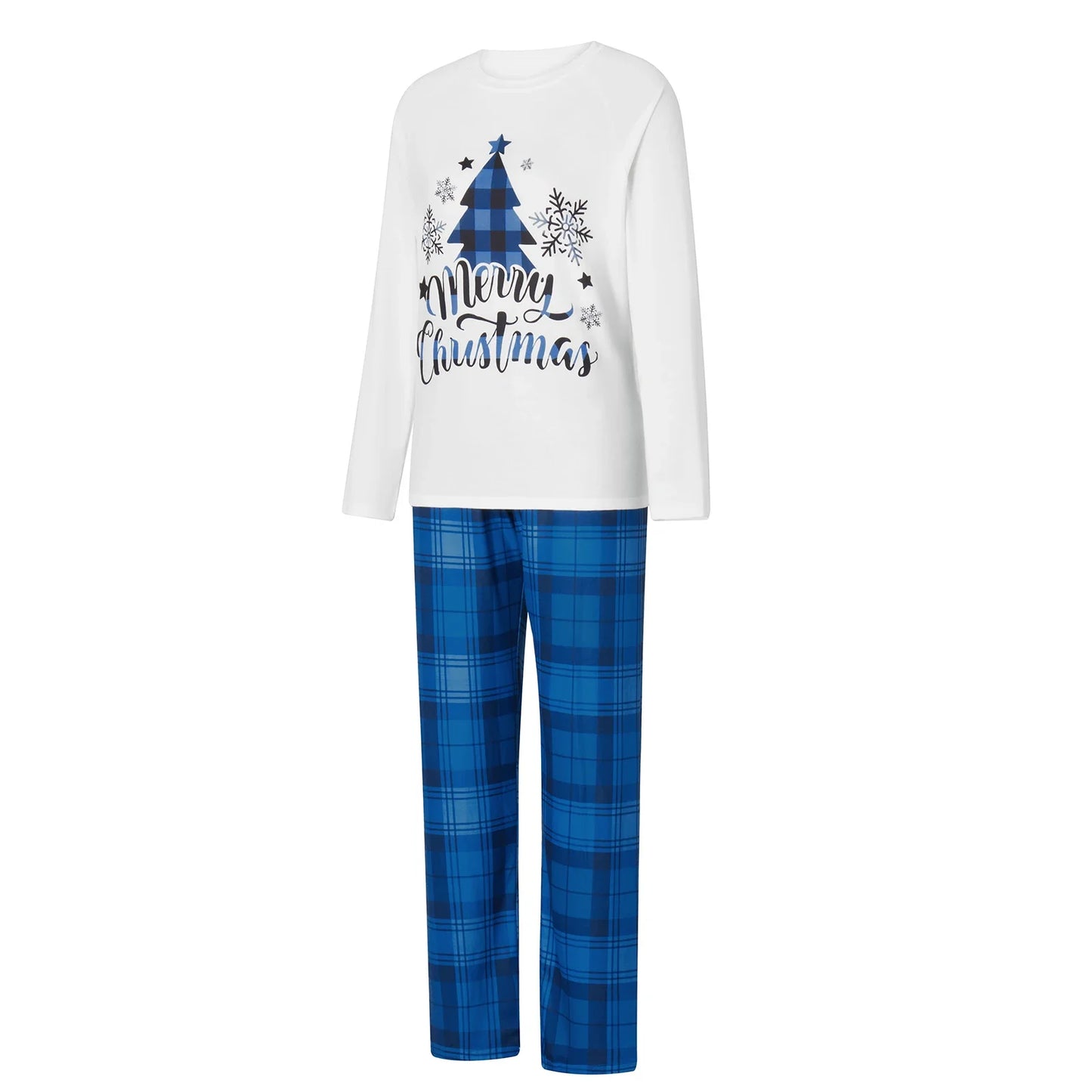 Family Matching Christmas Pajamas Christmas Tree&Letter Print Long Sleeved T shirt Rompers Plaid Trousers Sleepwear Homewear HOT