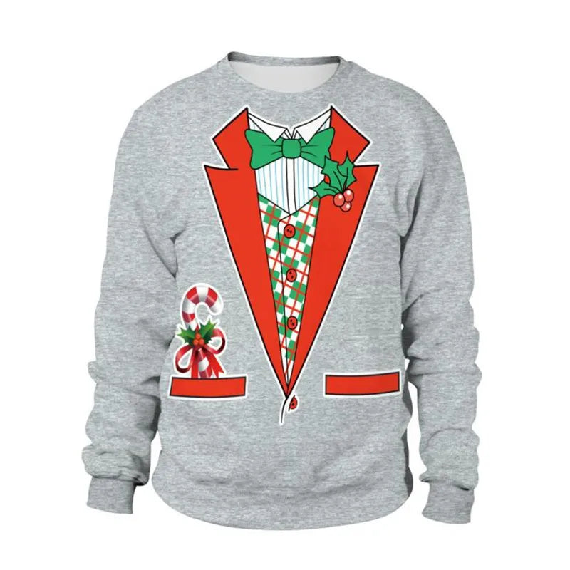 Visco Men Women Alpaca Ugly Christmas Sweatshirt 3D Funny Print Novelty Xmas Sweater Pullover New Year Eve Holiday Party Jumper Tops