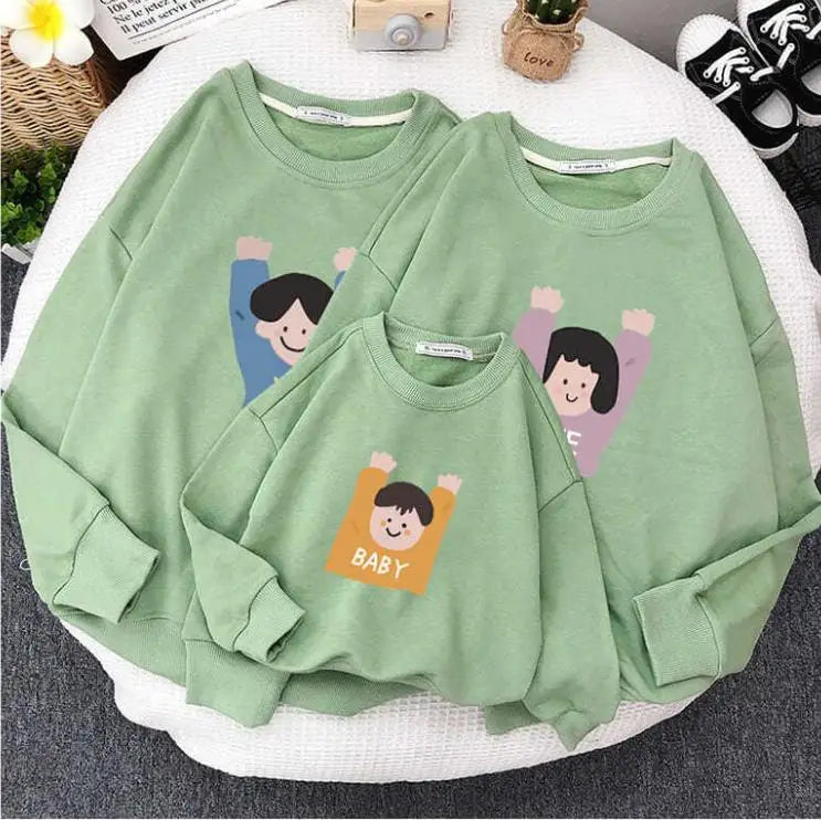 Maxy Autumn Winter Sport Family Matching Outfits Long Sleeve Sweatshirt Tees Baby Family Looking Sweater Family Outfits Clothes