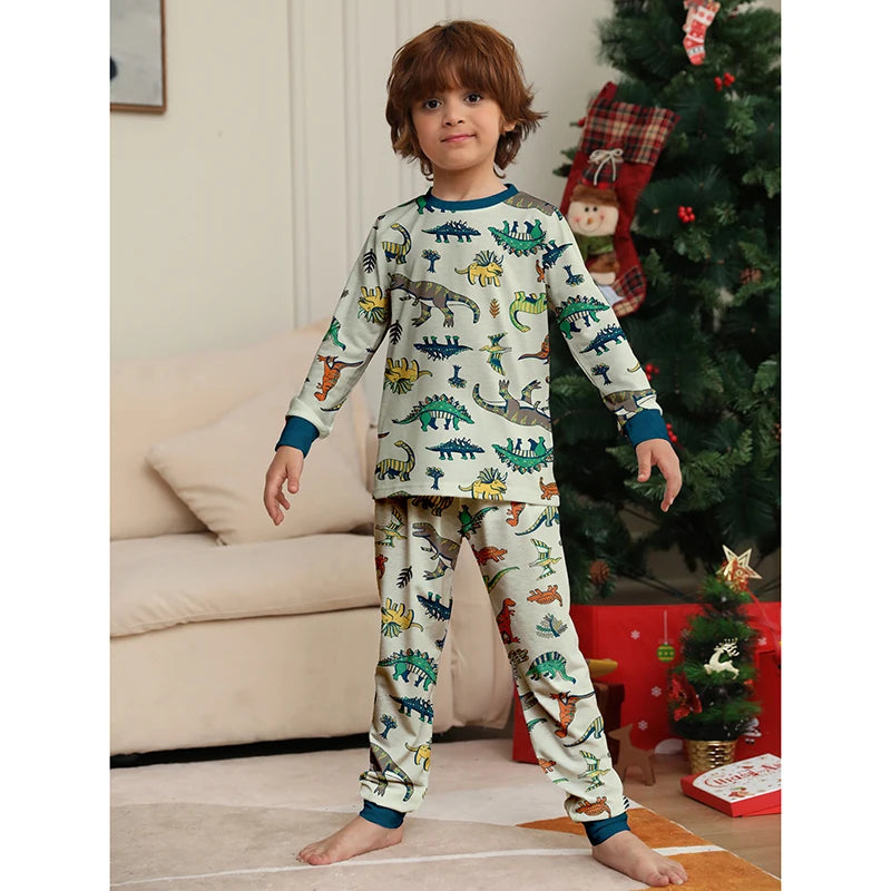 Dinosaur Family Pajama Sets Children Mom Dad Dog Pyjams Outfit Halloween Christmas Parent-child Snug Fit Romper