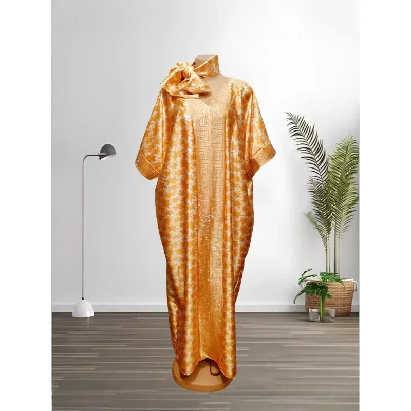 Amay Dresses for Women Evening Party Dashiki Clothes Robe Plus Size Luxury Dubai Kaftan Abaya Muslim Maxy Dress