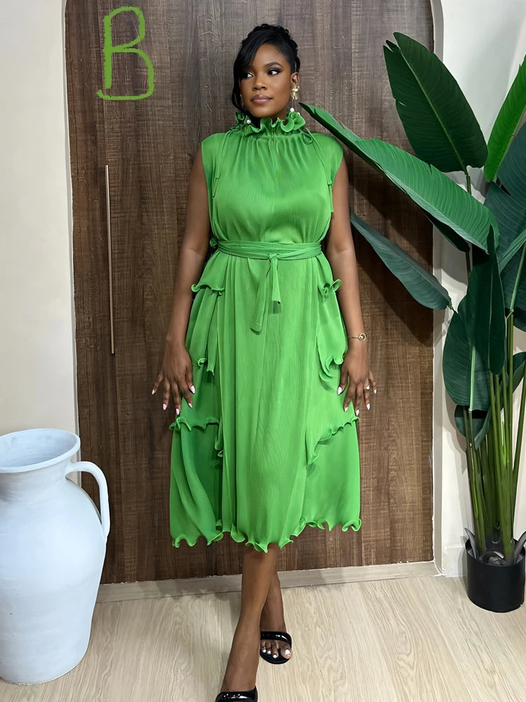 Amay prom Irregular dress for Women pleated clothing Fashion Casual Loose evening party Female plus size Dresses Elegant