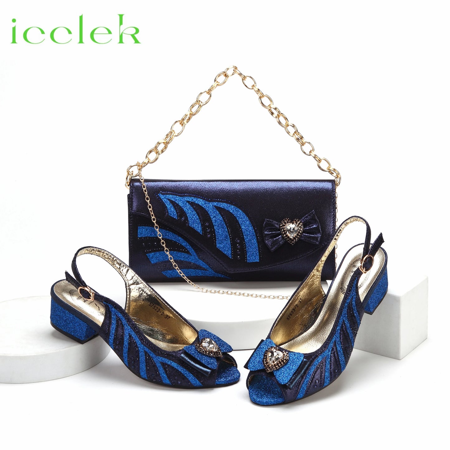 Maxy New Arrival Elegant Style Color Low Heels Nigeria Popular Design African Ladies Shoes and Bag Set-