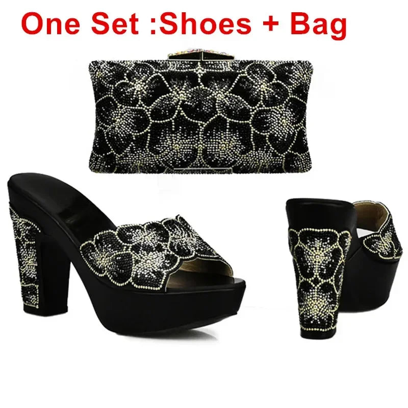 Maxy New Arrival Elegant Shoes and Bag Sets for Women African Matching Shoes and Bags Italian in Women Wedding Shoes Bride