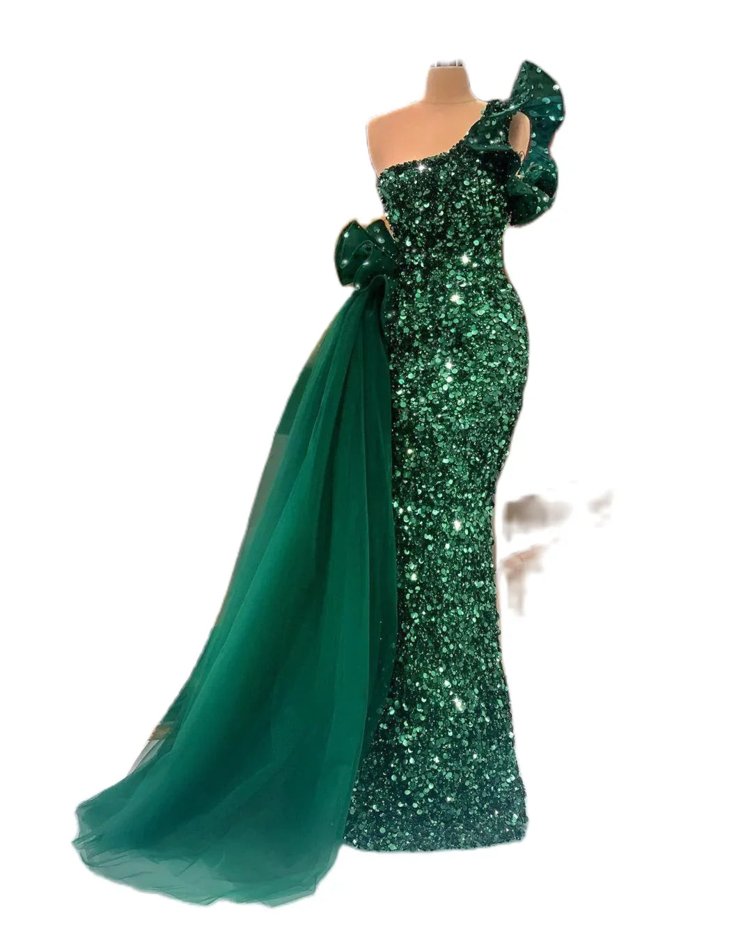 Maxy Evening Gowns Green Sequin Tube Top Ladies Formal Cocktail Party Ball Detachable plus size evening dress short party dress