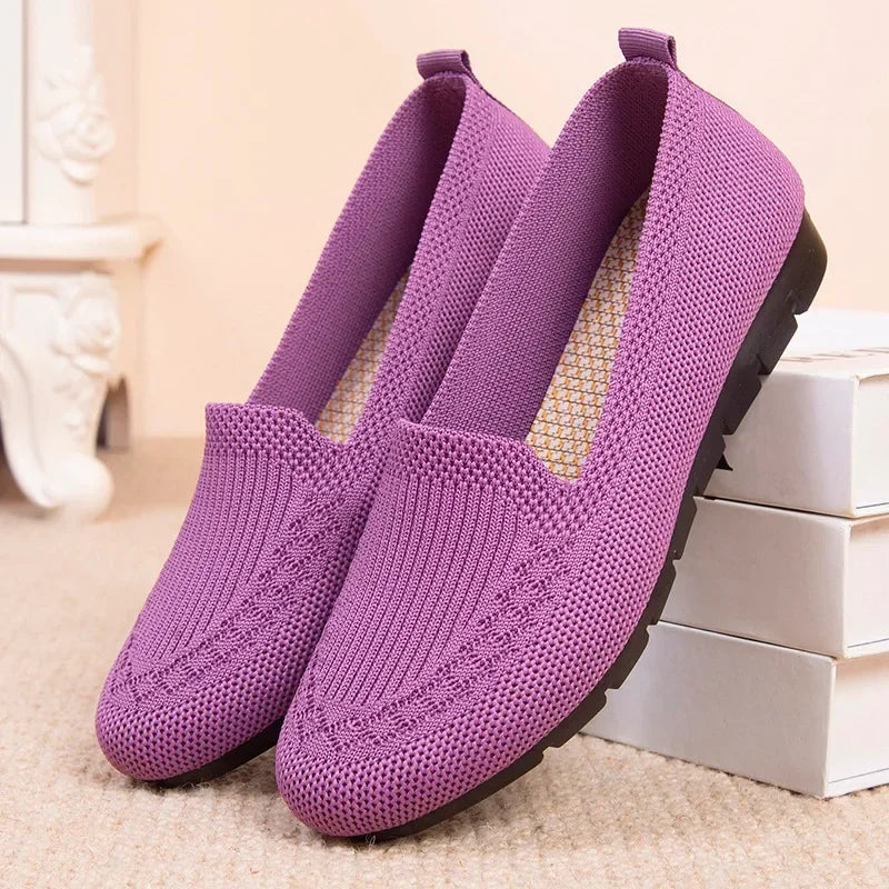 Maxy Mesh Breathable Sneakers Women Breathable Light Slip on Flat Casual Shoes Ladies Loafers Socks Shoes Women Zapatillas Mujer