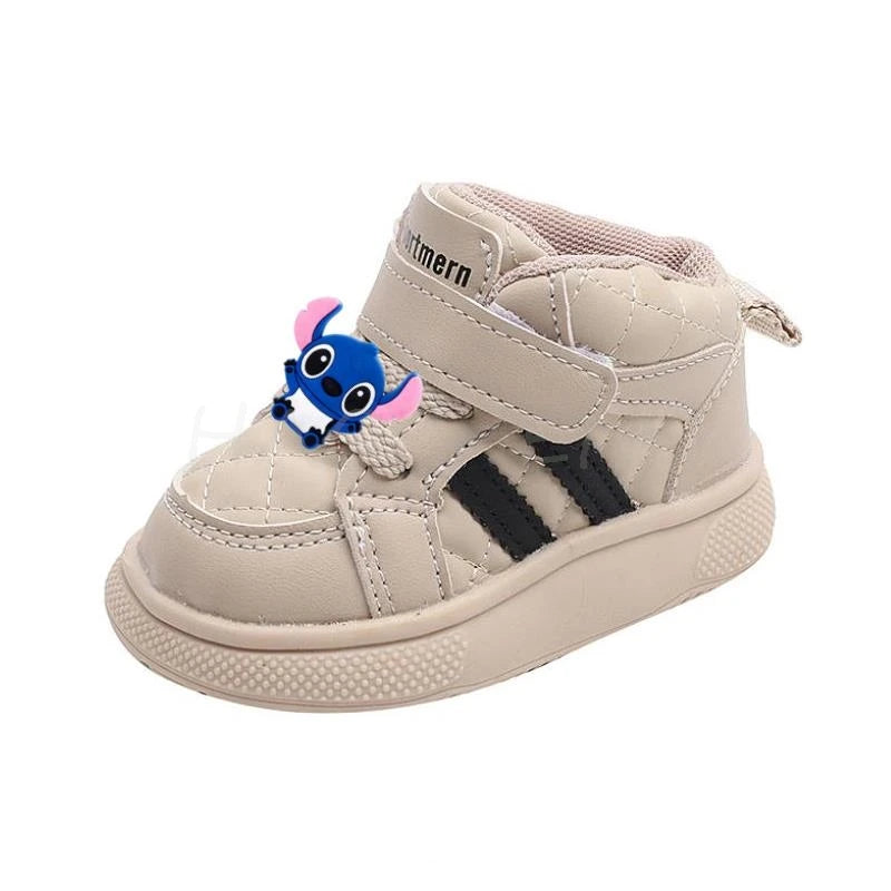 Visco Mickey Minnie Fashion Kids Sneakers High Top Breathable Casual Shoes Girls Non-slip Boys Outdoors Toddler Board Shoes