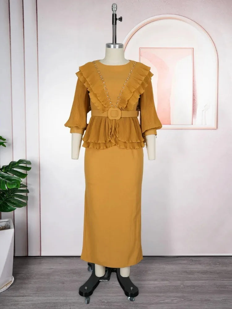Maxy Elegant plus Size Long Dress Autumn Fashion Turkey Wedding Party Evening Gown for Ladies Women's Clothing