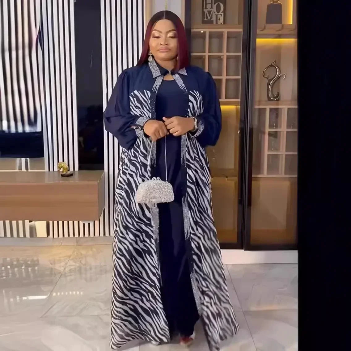 Maxy Chiffon Long Dresses For Women African Dashiki Print Two Piece Set Clothing Dubai Turkey Abayas Elegant Party Evening Gowns