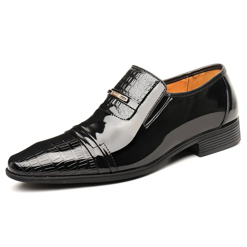 Visco Italian Leather Shoes for Men Luxury Business Oxford Breathable Patent Formal Plus Size Man Office Wedding Flats Male Black Mens