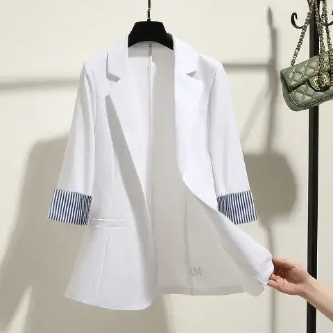 Maxy Korean Edition Thin Style Stylish and Elegant Commuting Three Quarter Women's Oversized Suit Coat New Spring and Summer