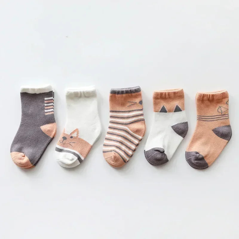 Maxy Spring and Autumn New Cartoon Midtable Children's Socks Combed Cotton Boys and Girls Baby Socks Baby Socks for Children