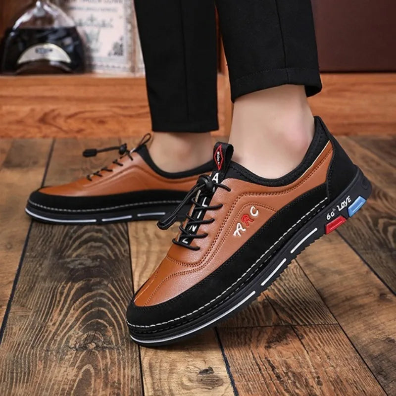 Visco New Men Shoes Breathable Leather Casual Shoe Fashion Business Men Shoes Four Seasons Versatile Tide Shoes Zapatillas Hombre