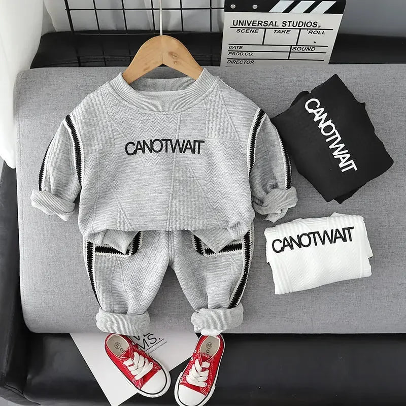 Maxy Spring Autumn Children Kids Boys Girls Clothes Cotton Strips Hoodies Pants 2Pcs/set Infant Kid Fashion Toddler Casual Tracksuit