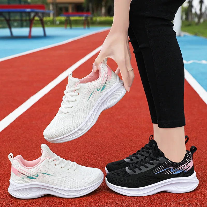 Maxy Breathable Lace-up Running Shoes for Women Sneakers with Lightweight Mesh Outdoor Sports Training Shoes Tennis Shoes For Female