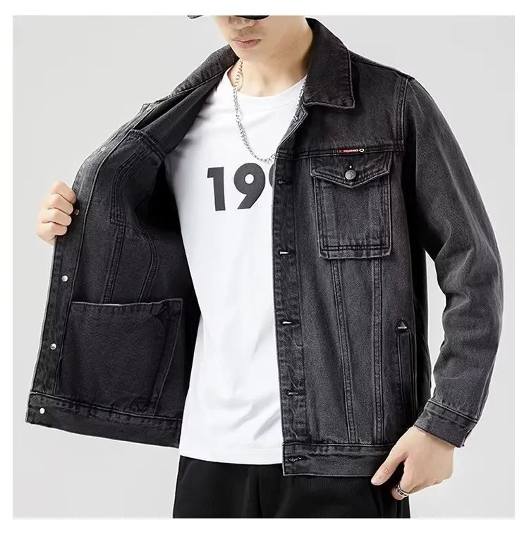 Maxy Autumn and Winter New Men's Classic Fashion All-Match Denim Jacket Men's Fleece Thickening Warm High-Quality Jacket S-5XL